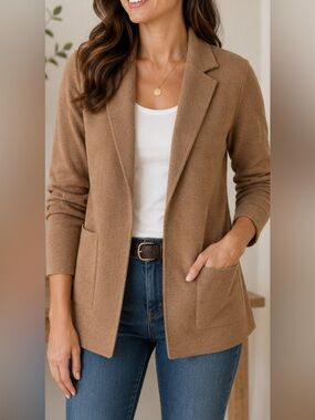 J.Crew 100% Merino Wool Open Front Sweater Coat Cardigan Womens S